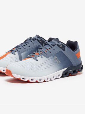 On Running Men's Cloudflow 3.0 Shoe in Lake Blue Flare Orange Size 11.5